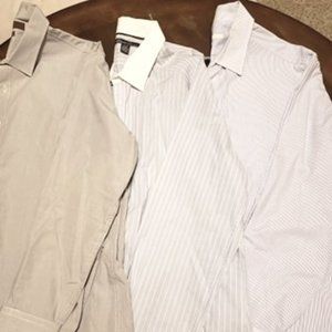 3 Mens dress shirts, Perry ellis & Kenneth Cole